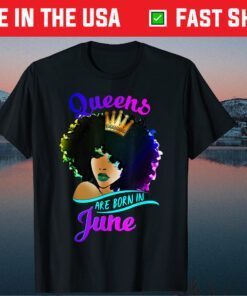 Queens Are Born In June Black Women Gemini Birthday Classic T-Shirt