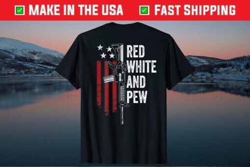 Red White And Pew Gun USA Flag Pro Guns Classic T-Shirt