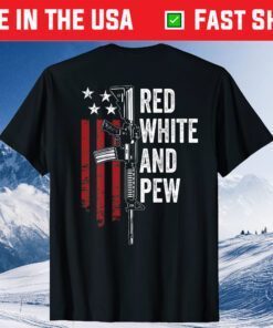 Red White And Pew Gun USA Flag Pro Guns Classic T-Shirt