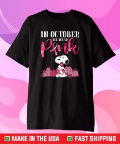 Snoopy Breast Cancer In October We Wear Pink Us 2021 T-Shirt