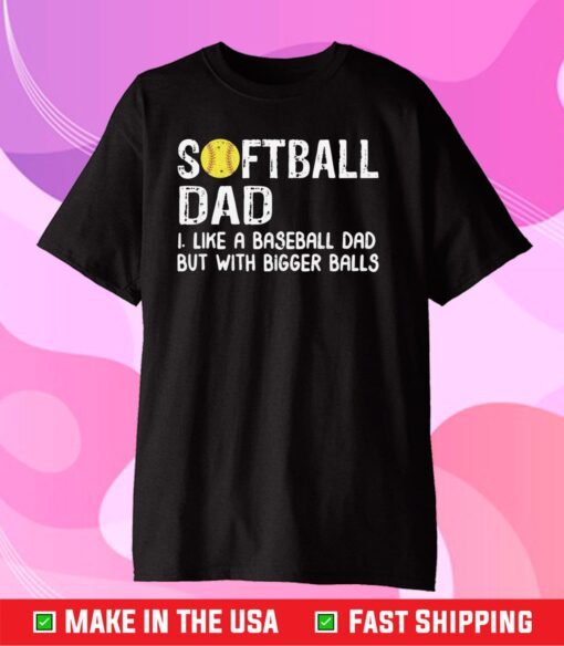 Softball Dad like A Baseball but with Bigger Balls Classic T-Shirt