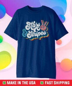 Stars And Stripes Peace Retro Classic Tshirt