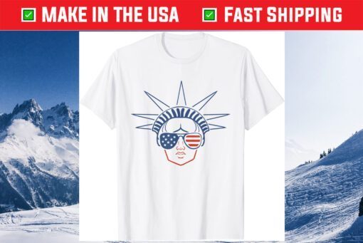 US Flag Statue of Liberty Sunglasses Apparel July 4th Party Classic T-Shirt