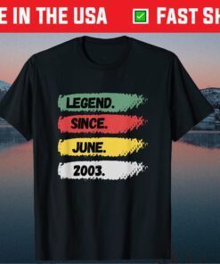 Vintage 18 Years Old Birthday Legend Since June 2003 Classic T-Shirt
