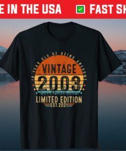 Vintage 18th Birthday Born in 2003 Awesome 18 Years Old Gift T-Shirt