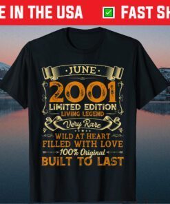 Vintage 20th Birthday June 2001 20 Years Old Unisex T-Shirt