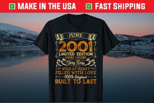 Vintage 20th Birthday June 2001 20 Years Old Unisex T-Shirt