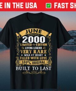 Vintage 21st Birthday June 2000 21 Years Old Unisex T-Shirt