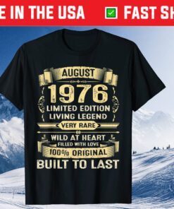 Vintage 43 Years Old August 1976 43rd Birthday Classic T-Shirt