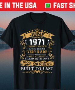 Vintage 50th Birthday June 1971 50 Years Old Classic T-Shirt