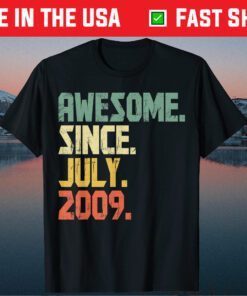 Vintage Awesome Since July 2009 12 Years Old Us 2021 T-Shirt