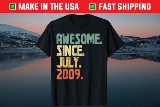 Vintage Awesome Since July 2009 12 Years Old Us 2021 T-Shirt