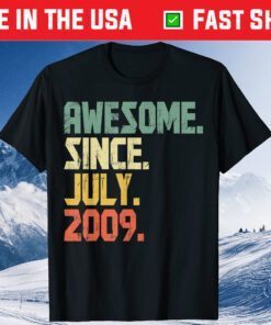 Vintage Awesome Since July 2009 12 Years Old Us 2021 T-Shirt