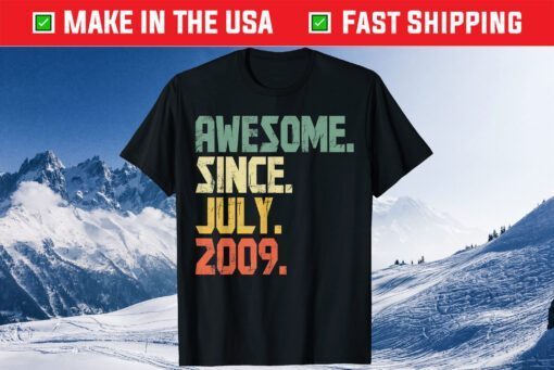 Vintage Awesome Since July 2009 12 Years Old Us 2021 T-Shirt