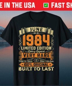 Vintage Decorations June 1984 37 Years Old 37th Birthday Classic T-Shirt