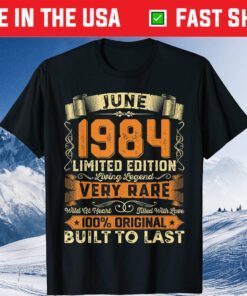 Vintage Decorations June 1984 37 Years Old 37th Birthday Classic T-Shirt