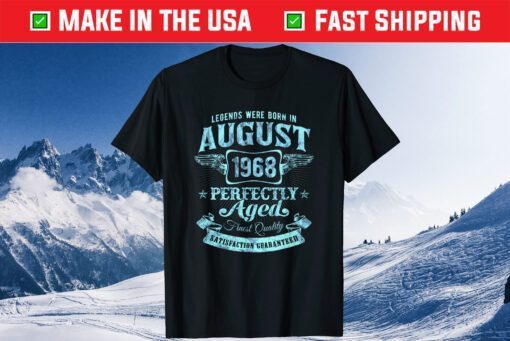 Vintage Faded Born In August 1968 53rd Birthday Classic T-Shirt