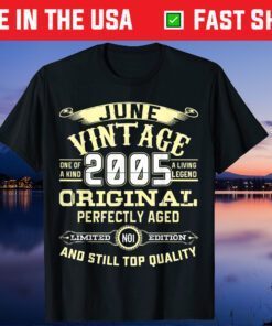 Vintage For June 2005 13th Years Old 13th Birthday Us 2021 T-Shirt