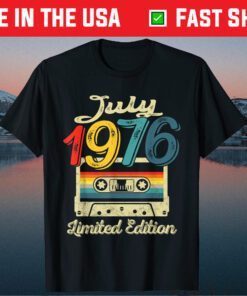 Vintage July 1976 Cassette Tape 45th Birthday Decorations Classic T-Shirt