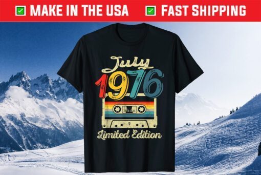 Vintage July 1976 Cassette Tape 45th Birthday Decorations Classic T-Shirt