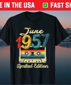 Vintage June 1957 Cassette Tape 64th Birthday Decorations Classic T-Shirt