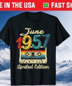 Vintage June 1957 Cassette Tape 64th Birthday Decorations Classic T-Shirt