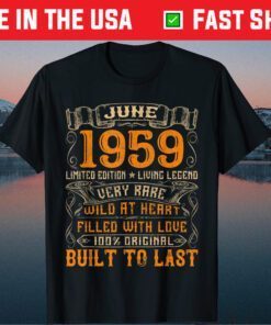 Vintage June 1959 Decorations 62 Years 62 Birthday Classic T-Shirt