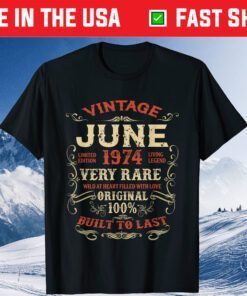 Vintage June 1974 47Th Birthday 47 Years Of Being Awesome Classic T-Shirt