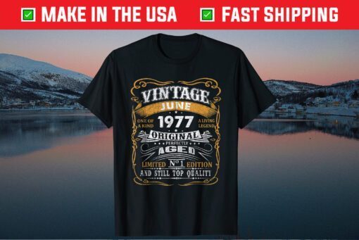 Vintage June 1977 44 Years 44th Birthday Classic T-Shirt