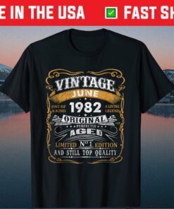 Vintage June 1982 39 Years Old 39th Birthday Classic T-Shirt