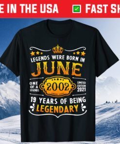 Vintage June 19th Birthday 2002 19 Years Old Unisex T-Shirt