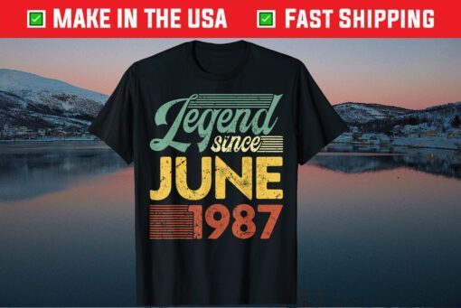 Vintage Legend Since June 1987 Birthday Gift T-Shirt