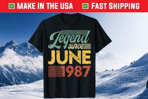 Vintage Legend Since June 1987 Birthday Gift T-Shirt