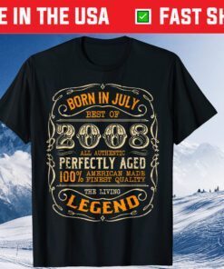 Vintage Legends Born In 2008 July Awesome Birthday Birthday Classic T-Shirt
