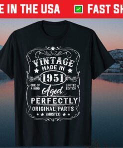 Vintage Made In 1951 Retro Classic 70th Birthday Decorations Classic T-Shirt