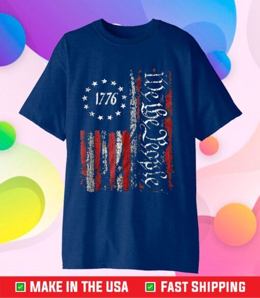 Vintage Old American Flag Patriotic 1776 We The People USA Classic T-Shirt