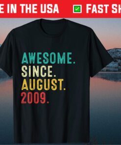 12th Birthday 12 Years Old Vintage Awesome Since August 2009 Classic T-Shirt