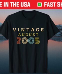 15 Year Old Birthday Vintage 2005 August Classic T-Shirt