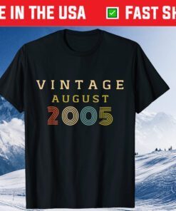 15 Year Old Birthday Vintage 2005 August Classic T-Shirt