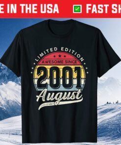 20 Years Old Limited Edition Awesome Since 2001 August Classic T-Shirt