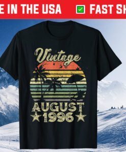 23th Birthday Vintage 23 Years Old August 1996 Us 2021 T-Shirt