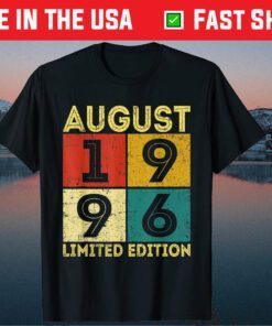 25th Birthday Retro August 1996 Decorations 25 Years Old Classic T-Shirt