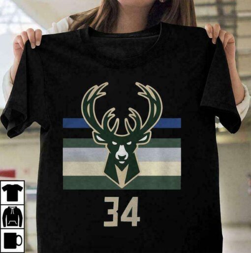 34 Giannis Antetokounmpo Milwaukee Bucks Shirt