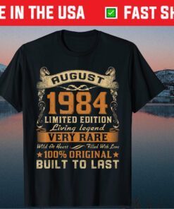 36th Birthday 36 Years Old Retro Vintage August 1984 Classic T-Shirt