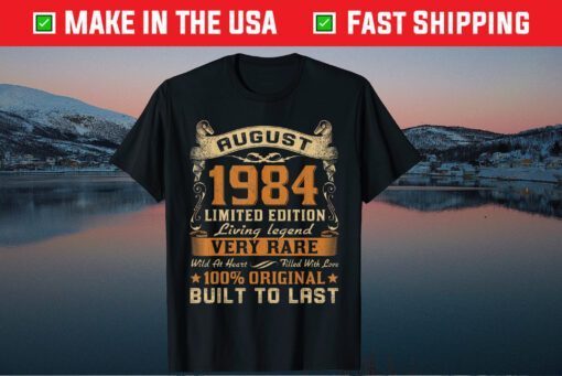 36th Birthday 36 Years Old Retro Vintage August 1984 Classic T-Shirt