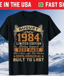 36th Birthday 36 Years Old Retro Vintage August 1984 Classic T-Shirt