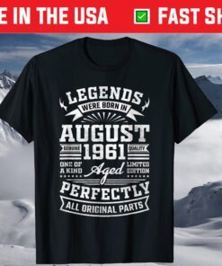 60th Birthday August Vintage 1961 60 Years T-Shirt