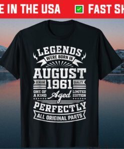 60th Birthday August Vintage 1961 60 Years Gift T-Shirts