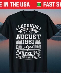 60th Birthday August Vintage 1961 60 Years Classic T-Shirt