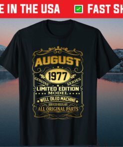 August 1977 Vintage 42nd Birthday 42 Years Old Gift T-Shirt